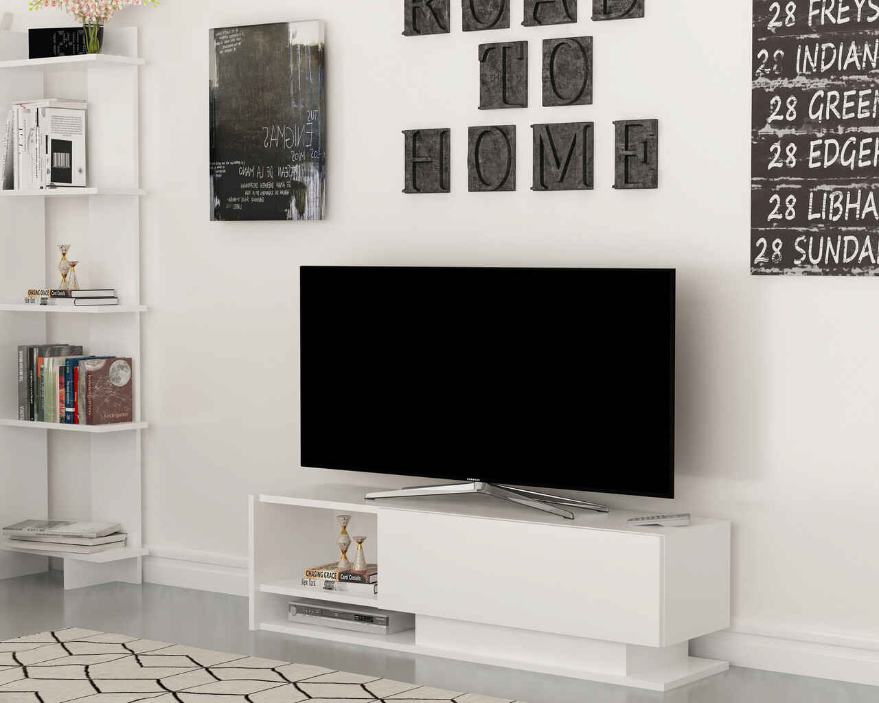 Comoda TV, Hanah Home, Damla, Alb - imagine 7
